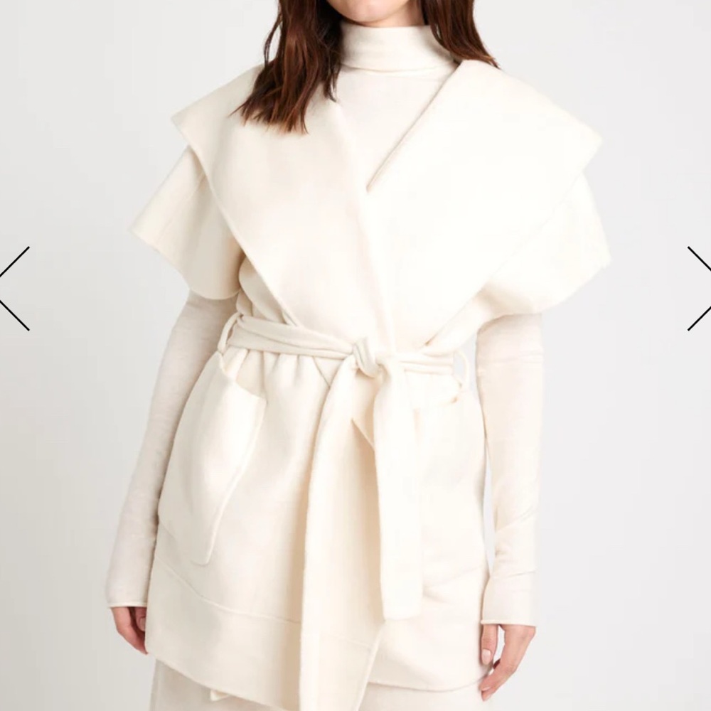 Cream Belted Cape Coat